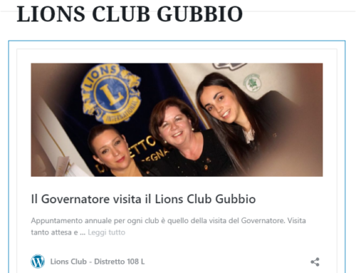 IL GOVERNATORE VISITA IL LIONS CLUB GUBBIO